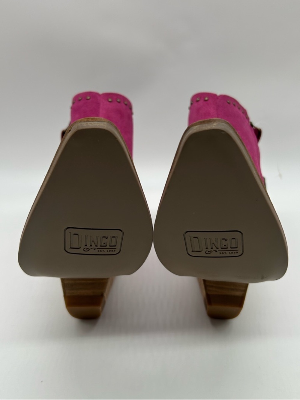 Dingo Women’s Suede Ankle Boots in Fuchsia - Western Block Heel New In Box - Picture 9 of 13